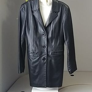 Black leather coat